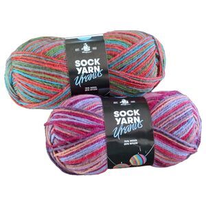 Mix Lot 2 Skeins Mayflower Uranus Sock Yarn Color FV-03 & FV-02 (50g/229yds ea)
